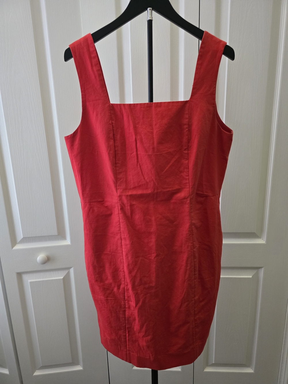 COS Red Square-Neck Mini Dress